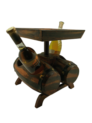 Поставка за бутилки - две бурета с табла 35 см