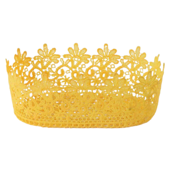 Плетен панер в жълт цвят 26х9х16 см