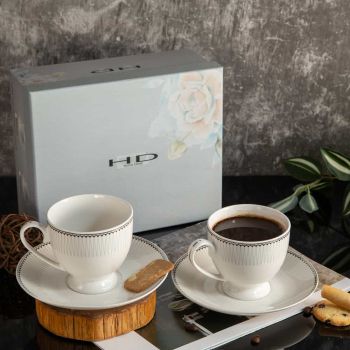 СЕРВИЗ ИНТИМ ЗА КАФЕ ИЛИ ЧАЙ 2 ЧАШИ И 2 ЧИНИЙКИ - ЕЛЕГАНС