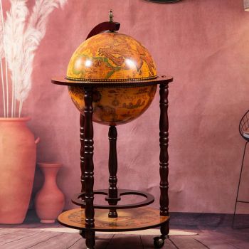 ГЛОБУС - БАР С КАРТА НА СВЕТА - ОТКРИТИЯТА НА КОЛУМБ