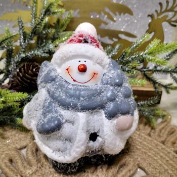 КОЛЕДЕН СВЕЩНИК ФИГУРКА - СНЕЖЕН ЧОВЕК