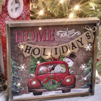 КОЛЕДНА КАРТИНА / ПАНО С ЛЕД-СВЕТЛИНКИ - КРАСОТАТА НА ДЪРВОТО