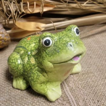 КЕРАМИЧНА ФИГУРКА ЖАБЧЕ - ЗЕЛЕН И ЧАРОВЕН