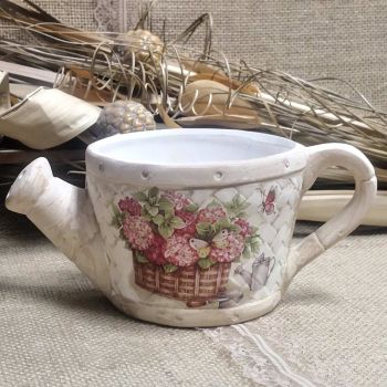 КЕРАМИЧНА САКСИЯ ЛЕЙКА - ХОРТЕНЗИИ В ГРАДИНАТА