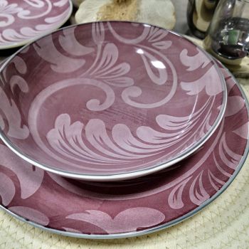 СЕРВИЗ ЗА ХРАНЕНЕ 18 ЧАСТИ - ЛИСТАТА НА АКАНТО / ОПУШЕНО БОРДО / 