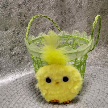 ВЕЛИКДЕНСКА КОШНИЧКА С ДЕКОРАЦИЯ ПИЛЕНЦЕ / зелена /