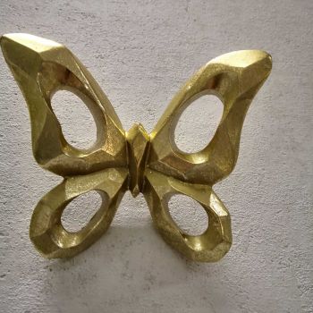 Стенна декорация пеперуда от полирезин златисто