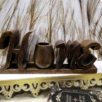 ДЕКОРАЦИЯ ВАЗА С НАДПИС  - HOME