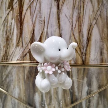 ПОРЦЕЛАНОВА ФИГУРКА СЛОНЧЕ - ВЕНЕЦ ОТ ЛЮБОВ И ЦВЕТЯ