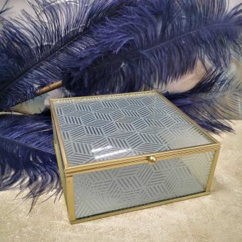 СТЪКЛЕНА КУТИЯ С МЕТАЛЕН ОБКОВ - СТЪКЛЕН ВИТРАЖ