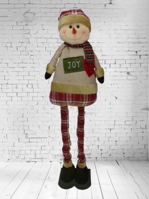 КОЛЕДНА ФИГУРА СНЕЖКО С ТЕЛЕСКОПИЧНИ КРАКА 140см - ГОЛЯМ И МАЛЪК ПРИЯТЕЛ