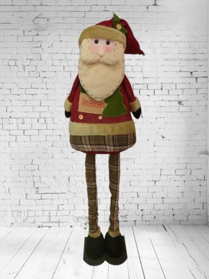 КОЛЕДНА ФИГУРА ДЯДО КОЛЕДА С ТЕЛЕСКОПИЧНИ КРАКА 140см - ГОЛЯМ И МАЛЪК ПРИЯТЕЛ