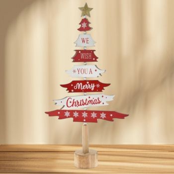 Коледна дървена елхичка 47х25 см 