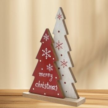 Коледни дървени елхички 20х13 см