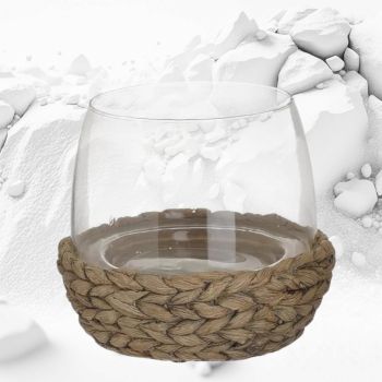 Стъклен свещник Плетеница 19 см