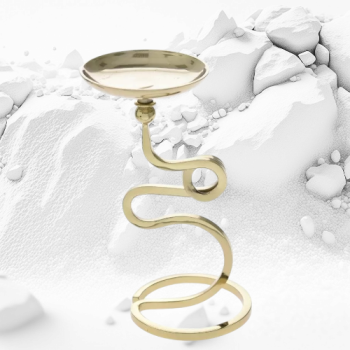 Свещник инокс златен единичен 24 см