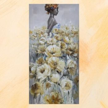 КАРТИНА-ЖЕНА В ГРАДИНА ОТ ЦЪФНАЛИ ЦВЕТЯ