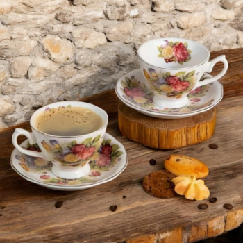 КОМПЛЕКТ ЗА ДВАМА ЗА КАФЕ - ГРАДИНИТЕ ОТ РОЗИ НА ТРАКИЯ