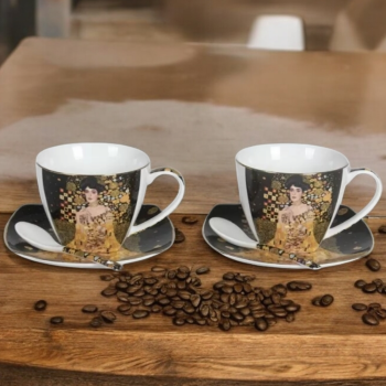 СЕРВИЗ ЗА КАФЕ ИЛИ ЧАЙ 2 ЧАШИ И 2 ЧИНИЙКИ - ЗЛАТНАТА АДЕЛ