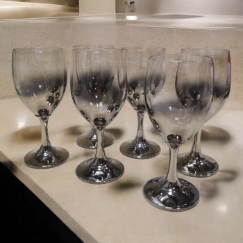 КОМПЛЕКТ ОТ 6 броя ЧАШИ ЗА РАКИЯ / АЛКОХОЛ - ПЛАТИНЕНА СТРАСТ