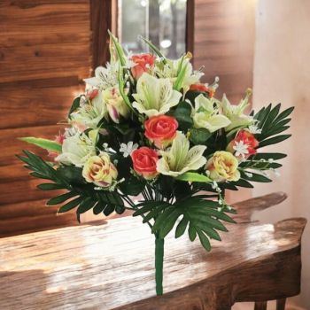 БУКЕТ ОТ РОЗИ И ЛИЛИУМИ 47 СМ 
