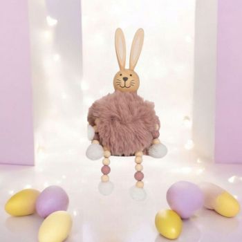 ДЕКОРАЦИЯ СЕДЯЩО ЗАЙЧЕ 22см - ЩАСТЛИВ ВЕЛИКДЕН