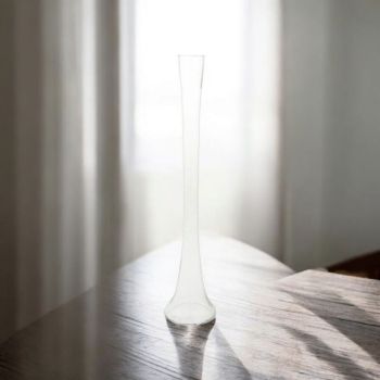 ЕЛЕГАНТНА СТЪКЛЕНА ВАЗА - ПРОЗРАЧНИ ПРОСТРАНСТВА