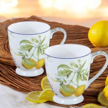 КОМПЛЕКТ ОТ 2 броя ЧАШИ - С ДЪХ НА ЛИМОНИ И ЛАВАНДУЛА