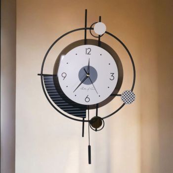 СВЕТЕЩ СТЕНЕН ЧАСОВНИК 67см - СТРЕЛКИТЕ НА ВРЕМЕТО