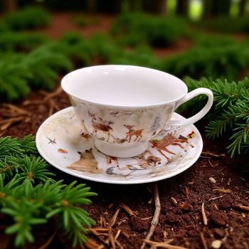 КОЛЕДНА ЧАША 200мл И ЧИНИЙКА - ГОРСКА СРЕЩА НА КОЛЕДА