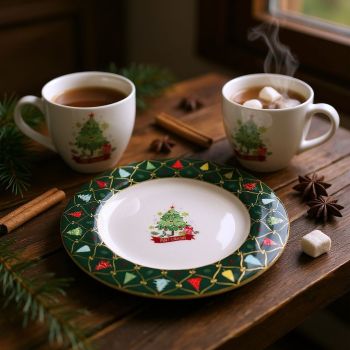 КОМПЛЕКТ ОТ 2 броя КОЛЕДНИ ЧИНИИ 26см - ЕЛХА В ЧУДНА ПРЕМЯНА