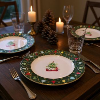 КОМПЛЕКТ ОТ 6 броя КОЛЕДНИ ЧИНИИ 26см - ЕЛХА В ЧУДНА ПРЕМЯНА