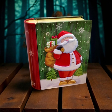 КОЛЕДНА МЕТАЛНА КУТИЙКА КНИГА С ДЕКОР /различни дизайни /- НЕОЧАКВАНА ИЗНЕНАДА 