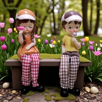 КОМПЛЕКТ ОТ 2 броя ФИГУРКИ МОМЧЕ И МОМИЧЕ - МУЗИКАЛНИ ЖЕЛАНИЯ