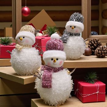 ФИГУРКА СНЕЖЕН ЧОВЕК 20см - ЗАСКРЕЖЕНИ УСМИВКИ