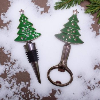 КОЛЕДЕН КОМПЛЕКТ ОТ ОТВАРАЧКА И ТАПА ЗА БУТИЛКА - ПРАЗНИЧНА НАЗДРАВИЦА