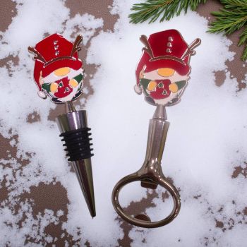 КОЛЕДЕН КОМПЛЕКТ ОТ ОТВАРАЧКА И ТАПА ЗА БУТИЛКА - ПРАЗНИЧНА НАЗДРАВИЦА