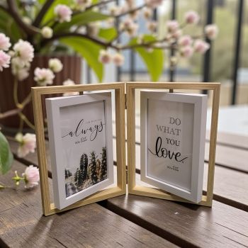 РАМКА ЗА 4 броя СНИМКИ / въртящи се / -  СПОМЕНИ И УСМИВКИ  