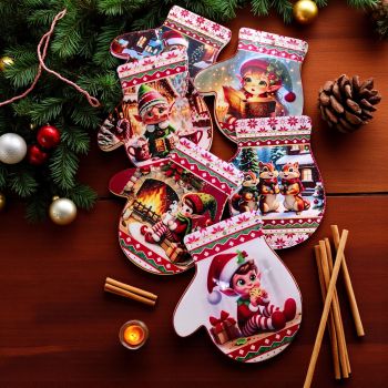 ПОДЛОЖКА ЗА ЧАША С КОЛЕДЕН МОТИВ - ДЯДОВАТА РЪКАВИЧКА