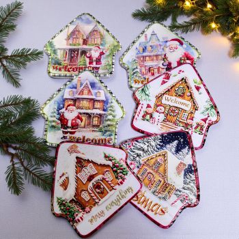 ПОДЛОЖКА ЗА ЧАША С КОЛЕДЕН МОТИВ - УЮТЪТ НА ДОМА