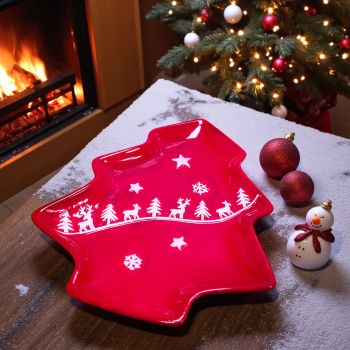 КОЛЕДНО ПЛАТО ЕЛХА 24см - КОЛЕДНИ ВЪЛШЕБСТВА