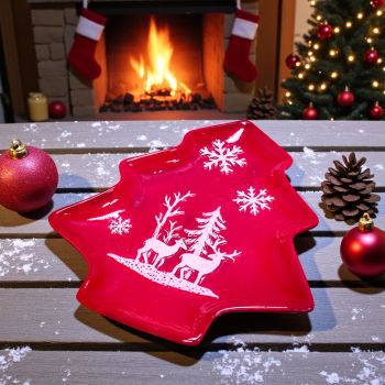 КОЛЕДНО ПЛАТО ЕЛХА 24см - КОЛЕДНИ ВЪЛШЕБСТВА