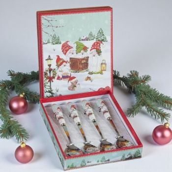 КОМПЛЕКТ ЛЪЖИЧКИ / 4 броя / - ПОМОЩНИЦИТЕ НА ДЯДО КОЛЕДА