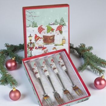 КОМПЛЕКТ ВИЛИЧКИ / 4 броя / - ПОМОЩНИЦИТЕ НА ДЯДО КОЛЕДА