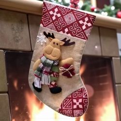 КОЛЕДЕН ЧОРАП С РЕЛЕФНА ДЕКОРАЦИЯ РУДОЛФ - ПОДАРЪК ЗА ВСЕКИ