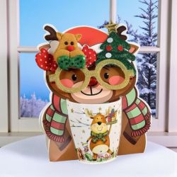 КОЛЕДНА ЧАША С ОПАКОВКА И ПОДАРЪК - ВЕСЕЛИ ОЧИЧКИ