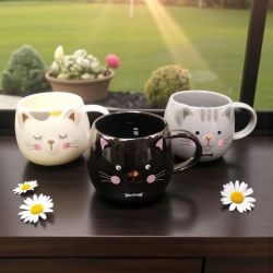 КОМПЛЕКТ 3 броя ЧАШИ КОТЕ - КОТЕШКИ УСМИВКИ