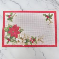 КОМПЛЕКТ ОТ 6 броя ПОДЛОЖКИ ЗА ХРАНЕНЕ - КОЛЕДНИ ЗВЕЗДИ НА ТРАПЕЗАТА