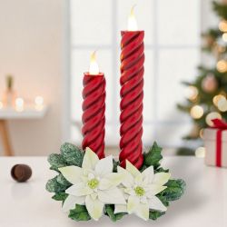 СВЕЩНИК С КОЛЕДНИ ЗВЕЗДИ И СВЕТЛИНКИ - КОЛЕДНА МАГИЯ