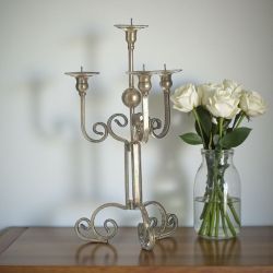 Метален винтидж свещник за 4 свещи 56 см